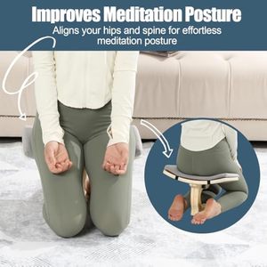 كرسي ركوع أنيق مقاعد محمولة مقاعد صلاة مع كرسي تأمل من الخيزران للاسترخاء للعقل - Product Image 2