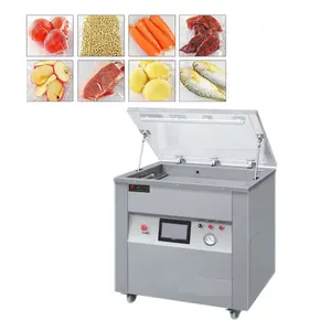 Máquina automática de embalagem a vácuo de câmara dupla DZ-400/600 para frutas, alimentos, carne, frutos do mar, seladora a vácuo