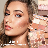 Palette de maquillage personnalisée 2 en 1, 16 couleurs, fard à paupières + blush, illuminateur, mat, scintillant, neutre chaud, multifonctionnel, cosmétiques pour le visage et les yeux