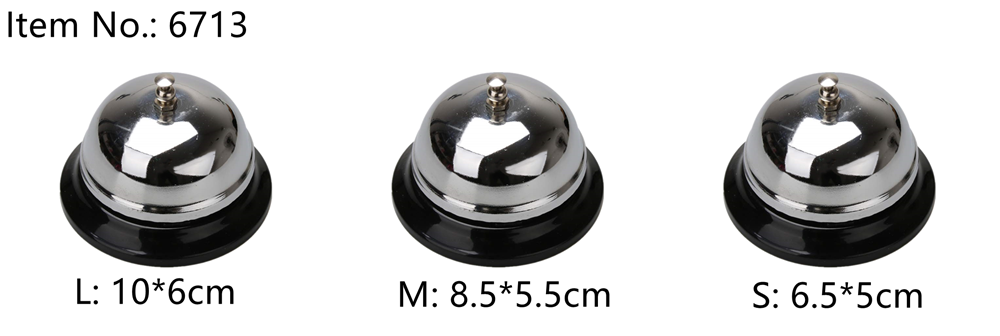 Cloche D'appel En Acier Inoxydable Noir - Pour Restaurant, Bar, Maison - Son Clair, Base Antidérapante - 8