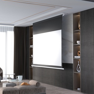 Cadre vidéo Ultra HD Matériau aluminium argenté <span class=keywords><strong>Motorisé</strong></span> Écran de projection électronique de plafond de 120 pouces - Product Image 2