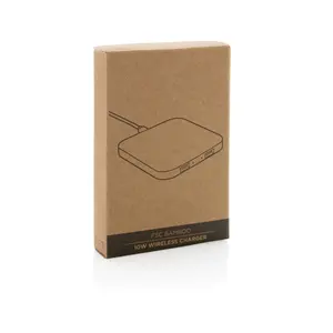 Cargador inalámbrico de 10W de bambú FSC, dispositivos ecológicos - Product Image 5