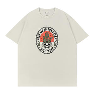 Camiseta de jersey estampada para hombre, color blanco y negro, manga corta, 100% algodón, transpirable, cuello redondo, Q231 - Product Image 5