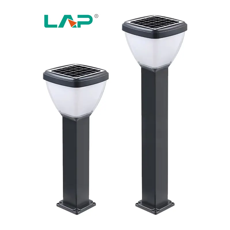 LAP desain Modern bundar 5W lampu tonggak lanskap luar ruangan tahan air Led lampu taman surya untuk halaman taman