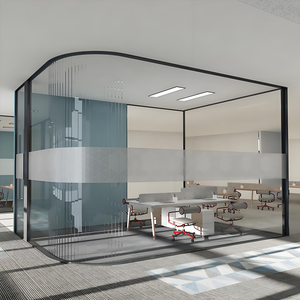 Vách ngăn kính không khung cho văn phòng nhỏ tiết kiệm không gian mô-đun vách ngăn văn phòng âm thanh vách ngăn kính cong - Product Image 6