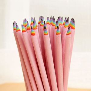 Venta Directa de Fábrica, Lápices de Colores Creativos para Niños, Logotipo Personalizable, Lápiz de Papel Arcoíris Estándar HB 2B - Product Image 3