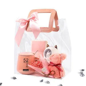 Caixa de presente com logotipo personalizado, caixa de presente com caneca, brinquedos de pelúcia para mulheres e homens