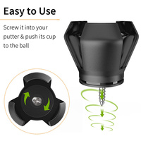 Ramasseur de balles de golf à 3 griffes pour poignée de putter, griffe pliable pour ramasser les balles avec protection dorsale, conception sans pliage, mini accessoire de golf