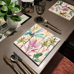 Exclusieve Bloemen Elementen Combinatie Serie Plant Bloemenprint Ins Stijl Wegwerp Vierkante Servet 33x33cm Picknick - Product Image 3