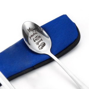 Regalos para la Familia, Cuchara de Acero Inoxidable Grabada Creativa, Regalo para el Día de la Amistad, Cuchara de Postre Personalizada - Product Image 2