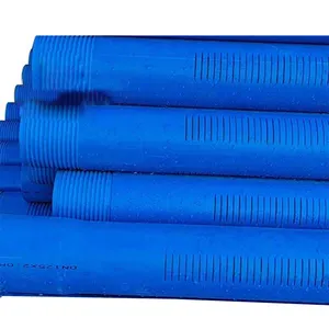 Tubo acqua per pozzi tubi di plastica blu fornitore schermo prezzo tubi di alimentazione sotterranei e fessura grigia 8 pollici involucro in Pvc