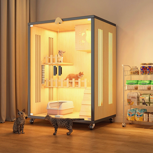 Massivholz Indoor Cat Cage Cat Villa Haus mit integrierten Free Space Pet House Möbel - Product Image 3
