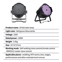 Projecteurs LED Par 54x3W Full Color RGBW 4-en-1 DMX