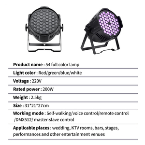 54x3W đầy đủ màu sắc dẫn mệnh đèn RGBW 4in1 DMX mệnh lon đèn - Product Image 5