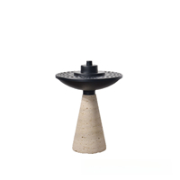 Brûleur à Bakhoor en Marbre Naturel de Luxe, Fait Main, Encens Arabe, Métal Ajouré, Aromathérapie pour Décoration d'Intérieur, Vente en Gros