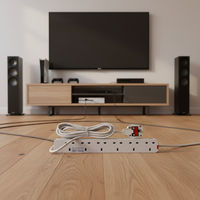 British Standard UK & South African Socket Board with 6 Outlets Brass ABS Material POWERKING