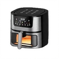 Friteuse à air avec écran tactile et fenêtre visible, grande capacité, en acier inoxydable, pour une cuisson saine à faible teneur en huile