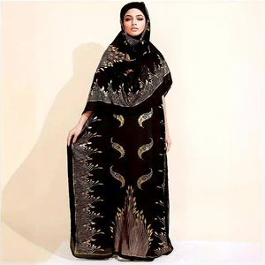 green emerald velvet dress Women's Islamic Arabic Abaya Dress
