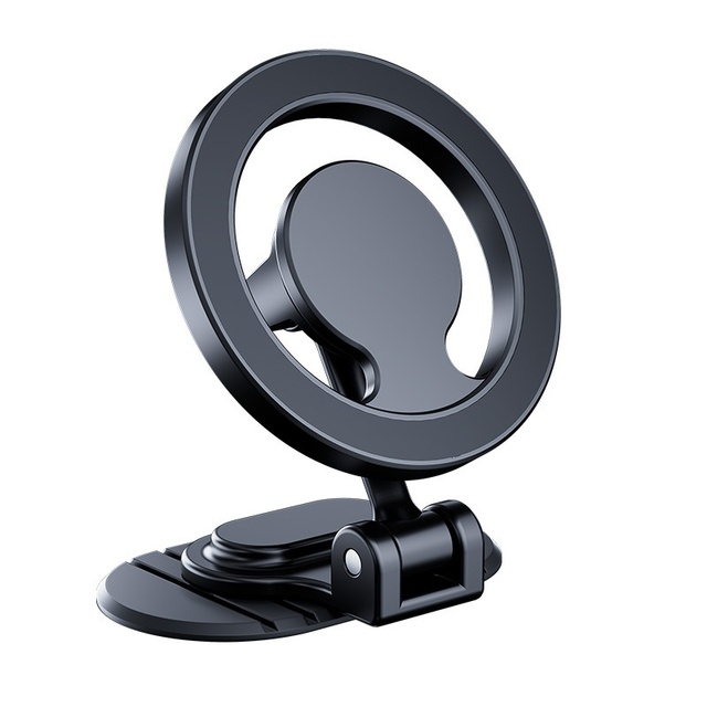 360-degree Rotating Alloy Magnetic Universal Fit Car Phone Holder with Magsafe Foldable Design for Instrument Panel Mount