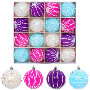 TANG XI 16 boules de Noël festives colorées en forme de crème glacée pour décorations de fêtes, décoration d'arbre de Noël pour la maison et les loisirs créatifs - Product Image 2