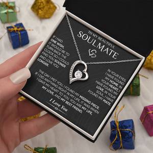 Collier avec pendentif en forme de cœur en cuivre « À ma belle âme sœur » avec carte de texte personnalisée - Cadeau romantique classique pour partenaire - Product Image 3