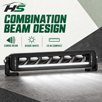 Barre lumineuse LED HSSH 10-50 pouces 90W-450W, faisceau combiné blanc et ambre à une seule rangée, éclairage de conduite tout-terrain pour camion, SUV, Jeep 4x4