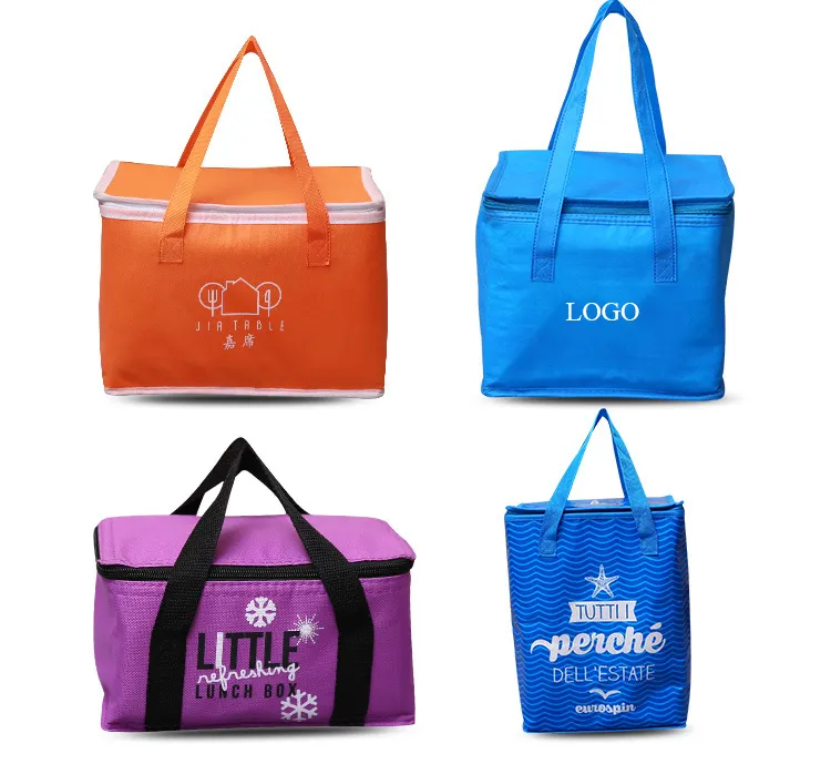 Custom Printed Take Away Restaurant Bag Packaging Wholesale Non Woven Insulated Lunch Cooler Bag For Food