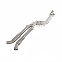 Système d'échappement à résonateur SS304 pour BMW M3 M4 G80 G82 G83 S58 2019-2024, tube intermédiaire isolé, grand diamètre de tuyau 89 mm/3,5 pouces