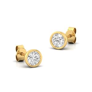 Boucles d'oreilles solitaires élégantes et étincelantes en or plaqué 10 carats avec diamant CVD de laboratoire de 0,47 ct, certifié IGI, design tendance, cadeau de bijoux - Product Image 2