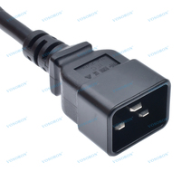 Kabel Daya AC PDU UPS Heavy Duty, IEC 320 C19 ke C20 untuk Ruang Mesin Server Host 16A Kabel Ekstensi Daya C19-C20 H05VV-F 3G 2.5mm2