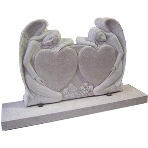 エンジェルウィングのみラップハート墓石墓地花崗岩墓石 - Product Image 5