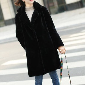 Nouveauté Automne/Hiver Manteau en fausse fourrure mi-long pour femme avec fourrure intégrée, tendance - Product Image 2