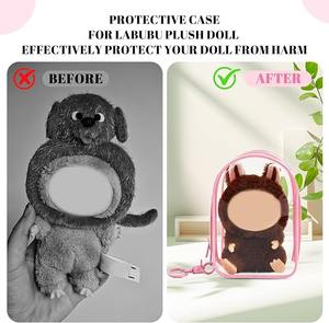 Estuche de transporte protector de PVC rosa para muñecos de peluche con pantalla colgante y correa cruzada - Product Image 5