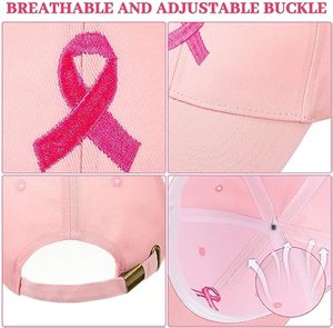 Berretto da Baseball <span class=keywords><strong>con</strong></span> <span class=keywords><strong>nastro</strong></span> <span class=keywords><strong>rosa</strong></span> <span class=keywords><strong>con</strong></span> cappuccio personalizzato ricamato per la consapevolezza del cancro al seno - Product Image 3