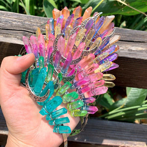 Tiara in Cristallo Naturale, Cerchietto per Capelli in Quarzo Grezzo, Corona Luna Fatta a Mano per Streghe - Product Image 3