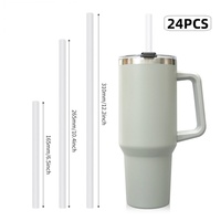 Usine produit des pailles Tubes en plastique creux Matériel PP ou LDPE 24 pièces Usine produit des pailles Tasse thermos Paille réutilisable