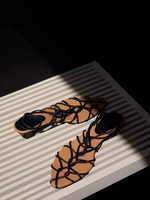 Sandales à logo personnalisé de haute qualité en cuir véritable sur mesure Sandales à logo personnalisé de style designer
