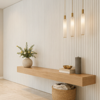 Panneau mural en MDF rainuré flexible blanc apprêté, peignable, design mural 3D, panneau en bois pliable pour la décoration intérieure