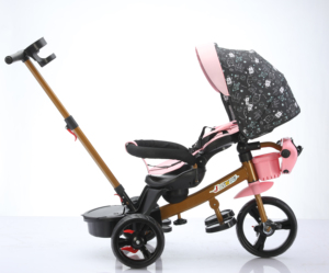 <span class=keywords><strong>Tricycle</strong></span> pour bébés et enfants en gros, 3 roues, avec poignée de poussée parentale, sûr, robuste, durable, roues antidérapantes et silencieuses, jouet d'extérieur - Product Image 4