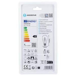 Ampoule LED à filament ST64 E27 4W, transparente, économe en énergie, lumière blanche, idéale pour la décoration et les ambiances - Product Image 3