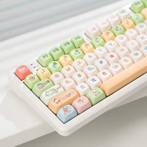 คีย์บอร์ดแบบกลไก F108 3 โหมด พร้อมปุ่มการ์ตูนหลากหลายแบบ ป้องกันการกดผิดพลาด สำหรับสาวๆ ทำงานออฟฟิศ เล่นเกม - Product Image 4