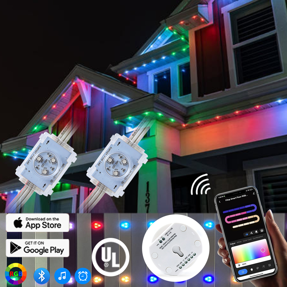 48V 6 Led Christmas Holiday Light IP68 Waterproof Permanent Rgbw Pixel Point Light With Aluminum Track
