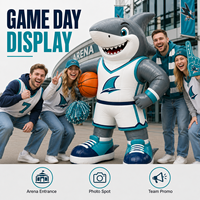 Personnalisez des mascottes de requins gonflables de grande taille, des accessoires promotionnels imperméables pour l'extérieur, et des décorations pour événements sportifs et marketing