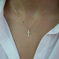 Choix des influenceurs : Collier croix avec micro-pavé élégant, cadeau pour femme