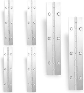 Charnières de piano High-<span class=keywords><strong>PQ</strong></span>, 12 pièces, 12 pouces, en acier inoxydable 304, couleur argent |   Portes pliantes continues robustes de 1,2 po de largeur, 8 trous, 0,04 po d'épaisseur - Product Image 4