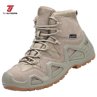 Bottes tactiques en cuir de haute qualité Chaussures de randonnée imperméables avec caractéristiques de combat de sécurité