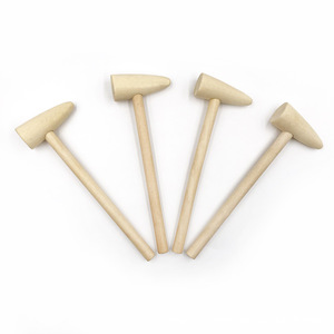 Petit marteau en bois, 5 pièces, accessoires pour animaux, <span class=keywords><strong>jouets</strong></span> et accessoires, artisanat en bois, outils de gâteau, marteau de chasse au chocolat - Product Image 4