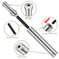Bâtonnet Inhalateur d'Aromathérapie Parfum Pomelo en Acier Inoxydable Portable Inhalateur Nasal Stimulant l'Humeur Sans Nicotine Vente en Gros OEM