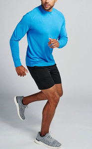 Camiseta de cuello redondo de manga larga raglán de LICRA de algodón ajustada unisex, camisetas en blanco con logotipo personalizado, material de poliéster/algodón - Product Image 4