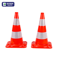 Cônes de signalisation routière professionnels Baoye de 50 cm en PVC orange avec bandes réfléchissantes prismatiques haute intensité pour la sécurité et la visibilité